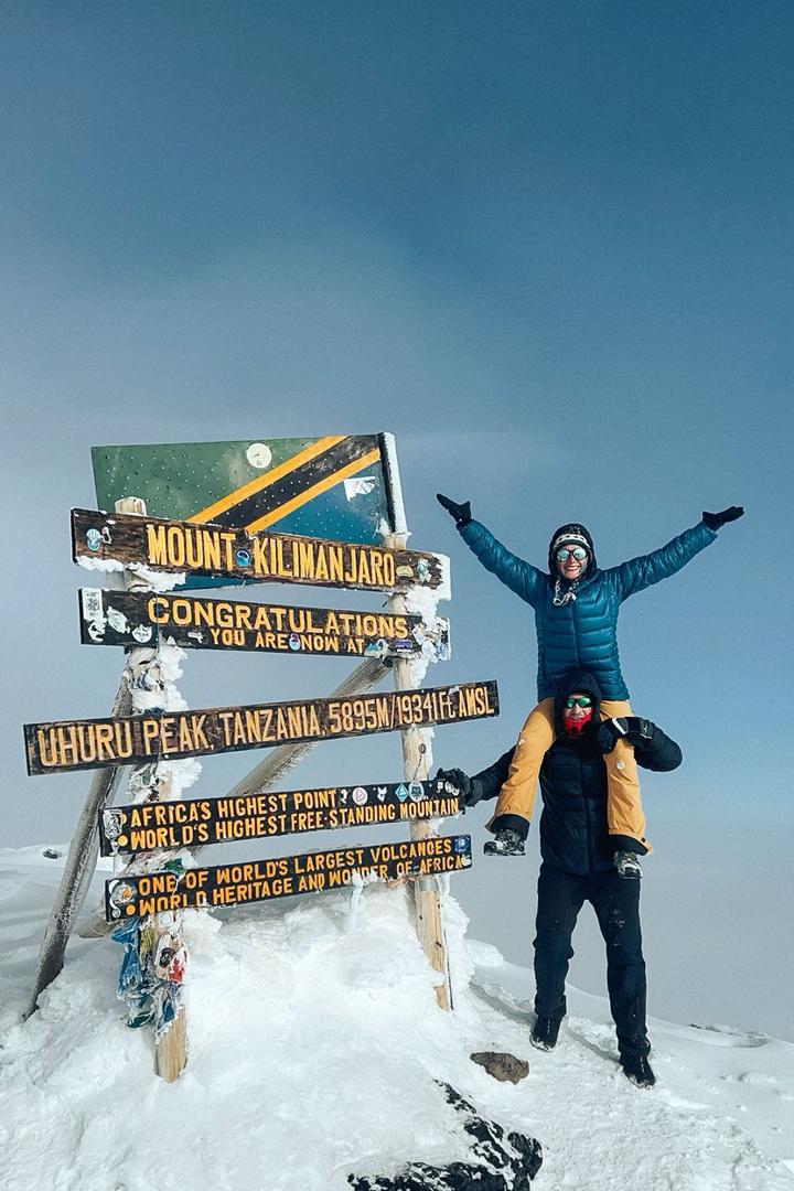 Celebrating on Kilimanjaro